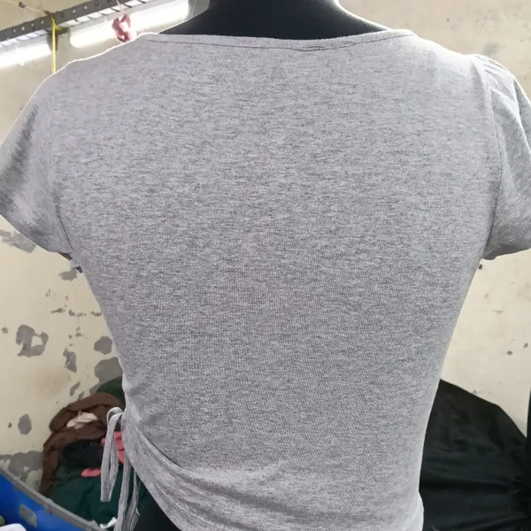 Grey_Knit_Short_Sleeve_Top_for_Women