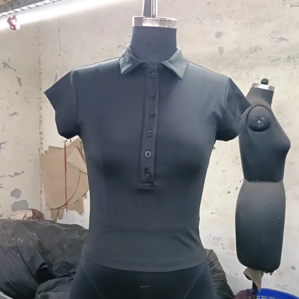 Dark_Grey_Slim_Fit_Polo_T-Shirt_for_Women