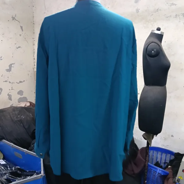 Teal_Straight_Fit_Long_Sleeve_Kurti_for_Women