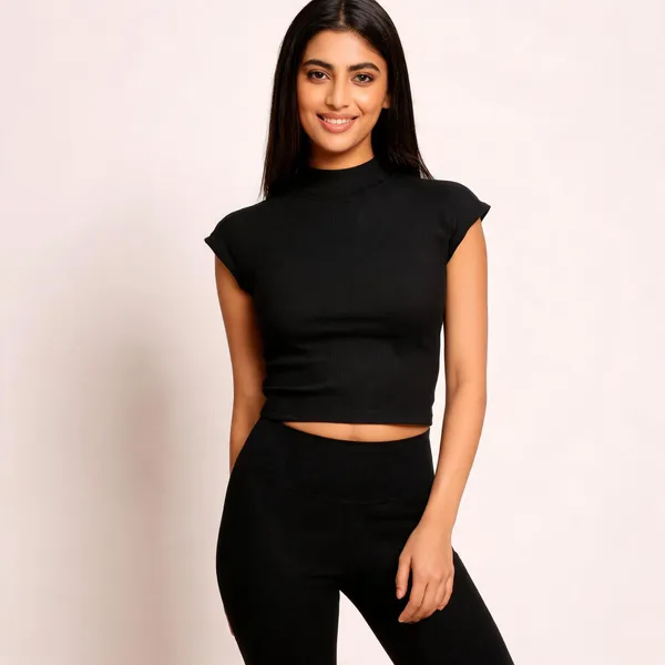 Black_Ribbed_High_Neck_Crop_Top_For_Women