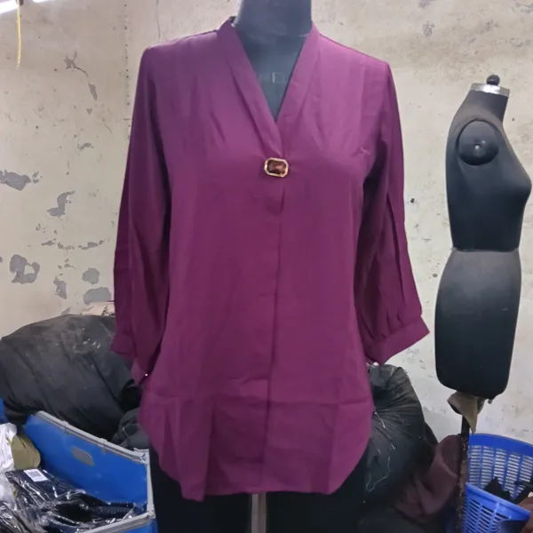 Purple_V-Neck_Long_Sleeve_Blouse_for_Women