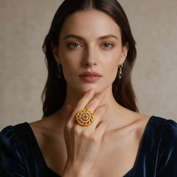 Gold_Brass_Statement_Ring_For_Women