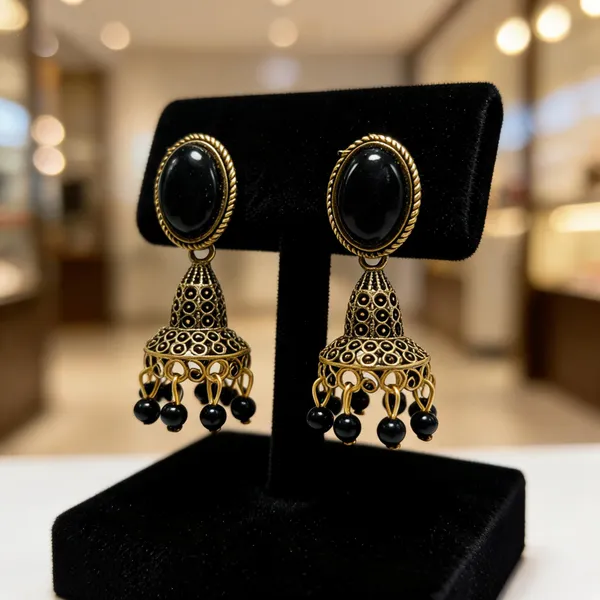 Gold_And_Black_Brass_Jhumka_Earrings_For_Women