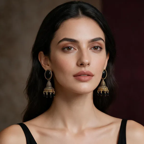 Gold_And_Black_Brass_Jhumka_Earrings_For_Women