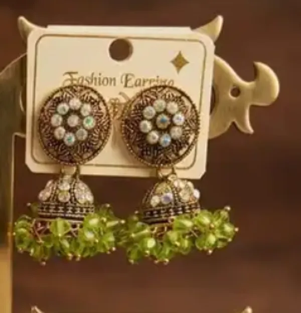 Green_Brass_Jhumka_Earrings_For_Women