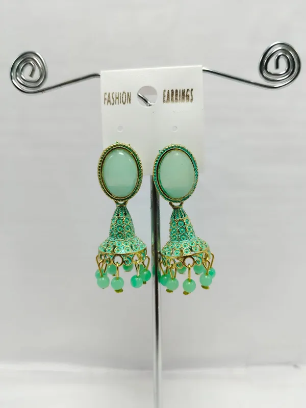 Green_Brass_Jhumka_Earrings_For_Women