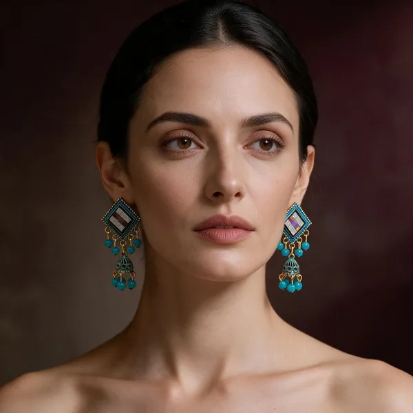 Sky_Blue_Brass_Beaded_Earrings_For_Women
