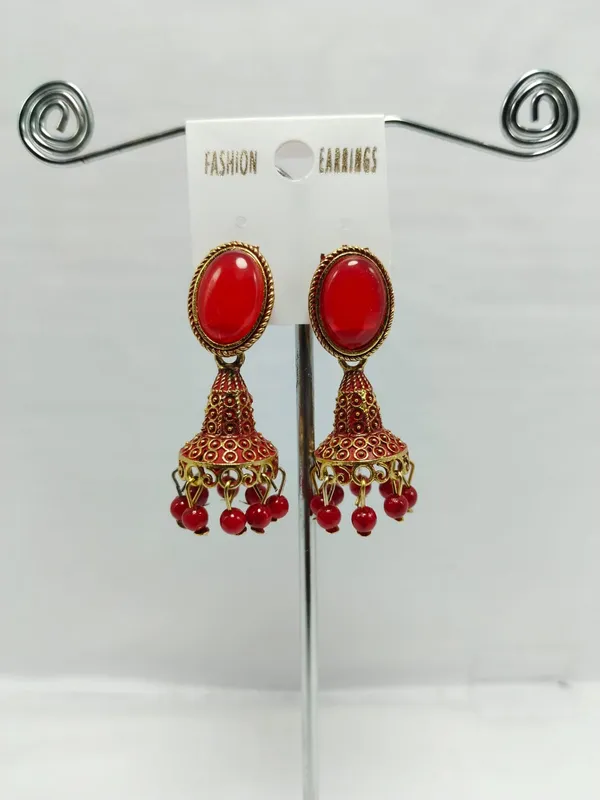 Red_And_Gold_Brass_Jhumka_Earrings_For_Women