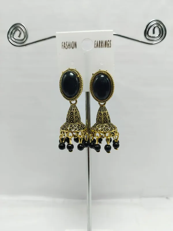 Gold_And_Black_Brass_Jhumka_Earrings_For_Women