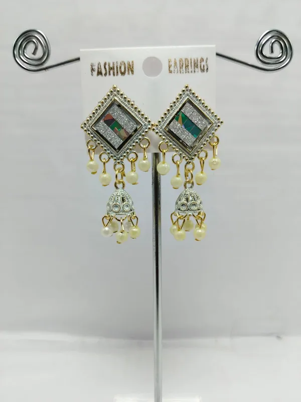 Gold_And_Silver_Brass_Jhumka_Earrings_For_Women