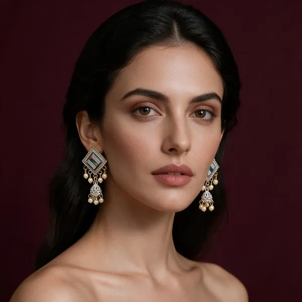 Gold_And_Silver_Brass_Jhumka_Earrings_For_Women