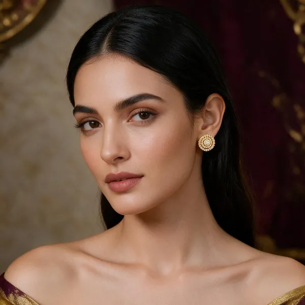 Gold_Brass_Stud_Earrings_For_Women