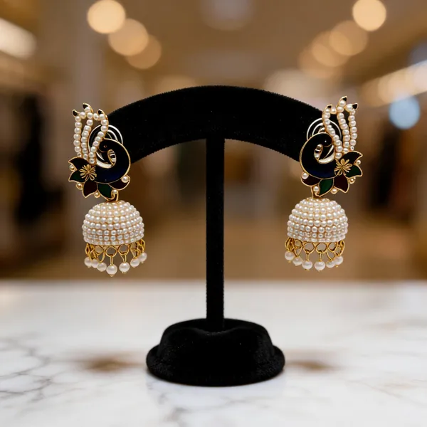Black_And_Gold_Brass_Jhumka_Earrings_For_Women