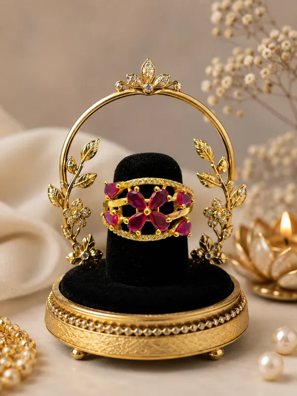 Gold-Toned_Floral_Statement_Ring_for_Women