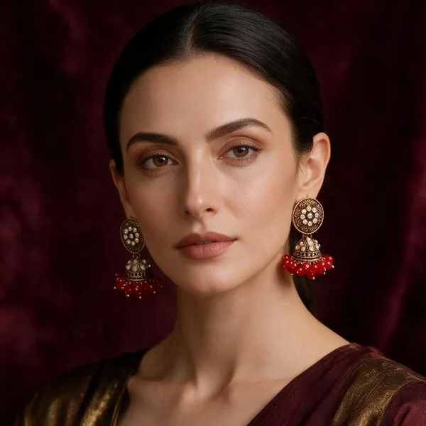 Red_Beaded_Jhumka_Earrings_for_Women