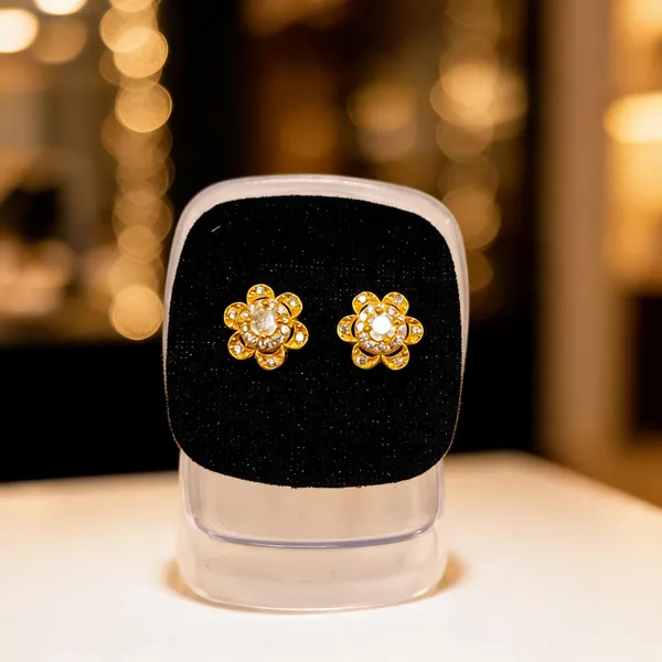 Gold_Brass_Stud_Earrings_For_Women