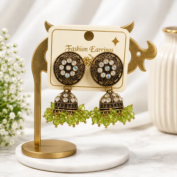 Green_Brass_Jhumka_Earrings_For_Women