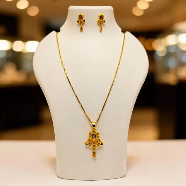 Gold_Brass_Necklace_&_Earrings_Set_For_Women