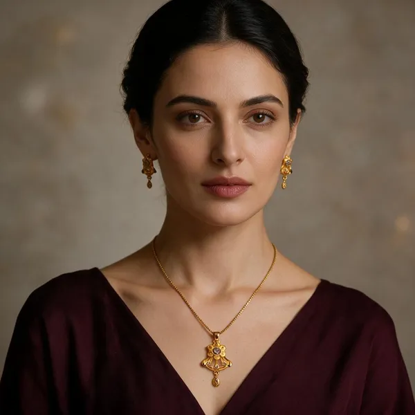 Gold_Brass_Necklace_&_Earrings_Set_For_Women