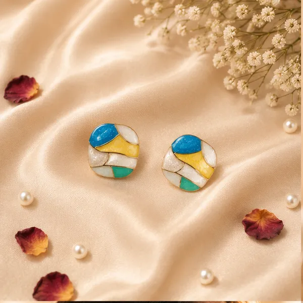 Abstract_Mosaic_Enamel_Stud_Earrings_Colourful_Geometric_Studs