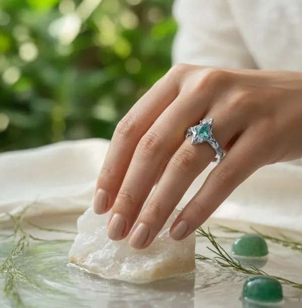 Celestial_Emerald_Constellation_Ring_Silver_Organic_Glimmer