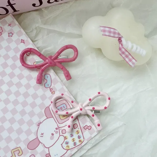 Bow_Knot_Hair_Clip_For_Girls_Women_Sweet_Pink_Everyday_Clip_Dark_Pink