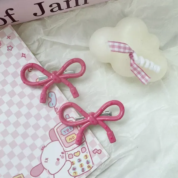 Bow_Knot_Hair_Clip_For_Girls_Women_Sweet_Pink_Everyday_Clip_Dark_Pink