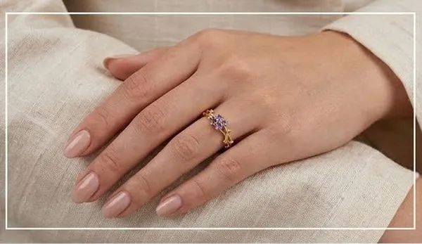 Purple_Floral_Ring_For_Women_Gold_Vine_Adjustable_Crystal_Ring