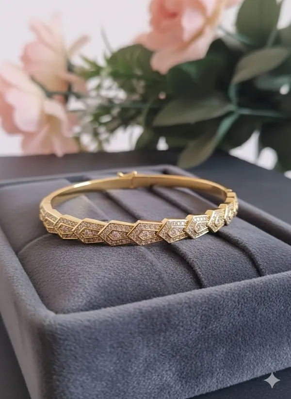Crystal_Bangle_Bracelet_For_Women_Gold_Geometric_Pave_Link_Cuff