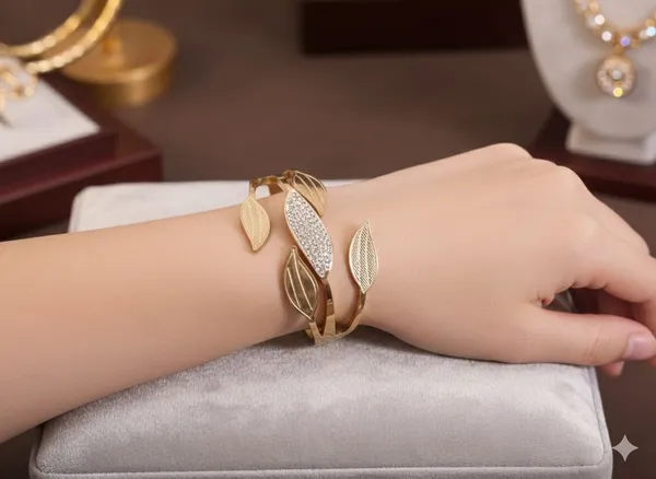 Gold_Leaf_Cuff_Bracelet_With_Pav_Crystal_Accents_Boho_Statement_Jewellery
