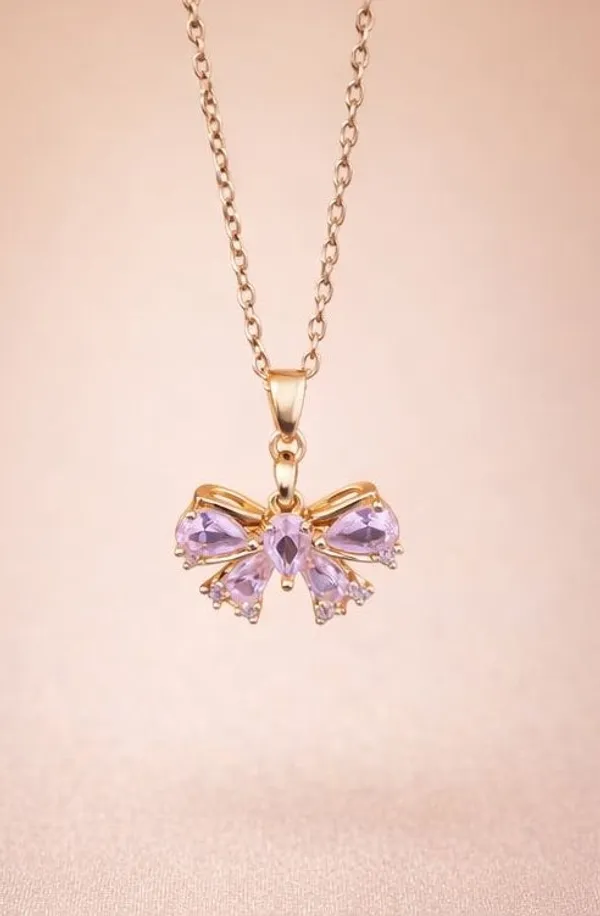 Bow_Pendant_Necklace_With_Pink_Crystals_Gold_Necklace_For_Women