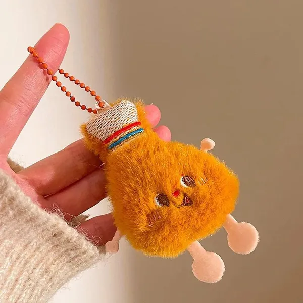 Foodie_Bag_Charm_Cute_Plush_Chicken_Drumstick_Keychain_For_Women