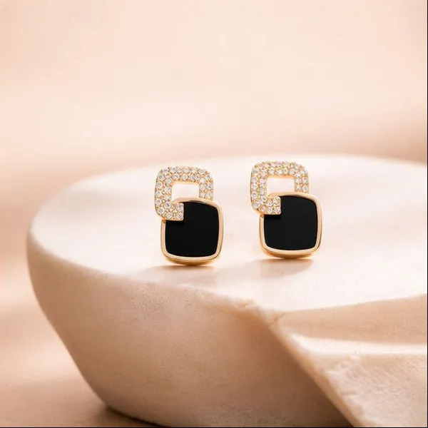 Geometric_Gold_Enamel_Stud_Earrings_For_Women