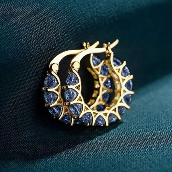 Cz_Huggie_Hoop_Earrings_Gold_Plated_Anti_Tarnish_Hoops_For_Women_Brilliant_Blue