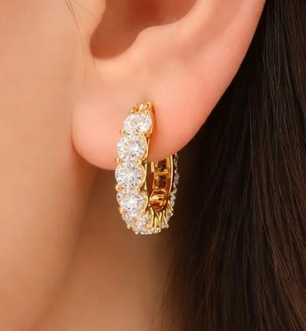 Cz_Huggie_Hoop_Earrings_Gold_Plated_Anti_Tarnish_Hoops_For_Women_Gold