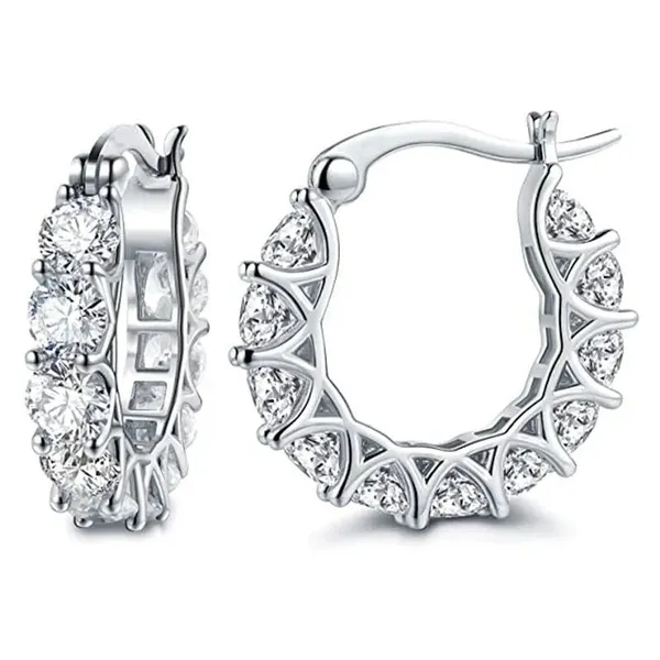 Cz_Huggie_Hoop_Earrings_Gold_Plated_Anti_Tarnish_Hoops_For_Women_Silver
