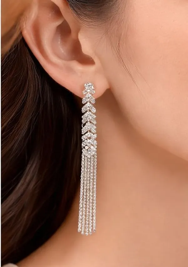 Silver_Tassel_Fringe_Drop_Earrings_Korean_Style