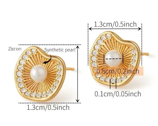 Irregular_Stud_Earrings_With_Pearl_Inlay_18k_Gold