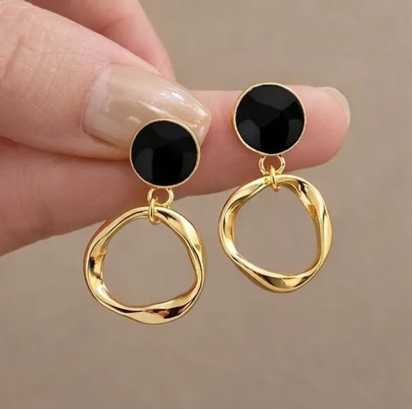 Black_Round_Drop_Earrings_With_Open_Gold_Hoops_For_Women_Black_Gold
