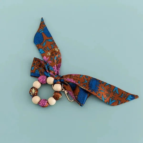 Botanical_Garden_Ribbon_Keychain_With_Beaded_Bracelet