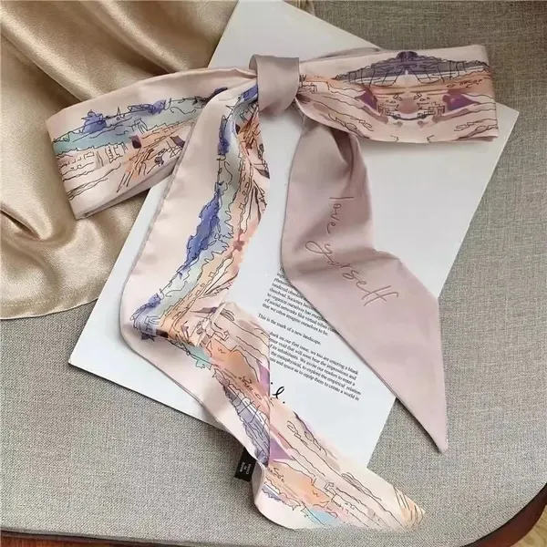 Pastoral_Scenery_Print_Hair_Tie_Scarf_For_Women
