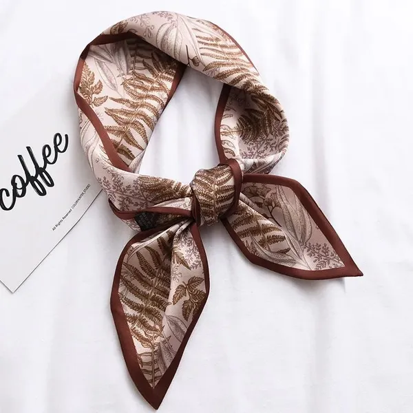 Coffee_Brown_Leaf_Print_Hair_Ribbon_For_Women