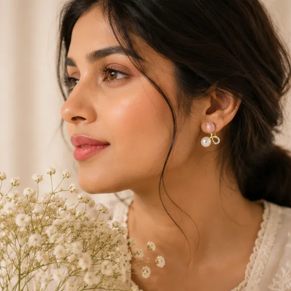 Tulip_Pearl_Drop_Stud_Earrings_With_Crystal_Accent_Floral_Daily_Wear_For_Women