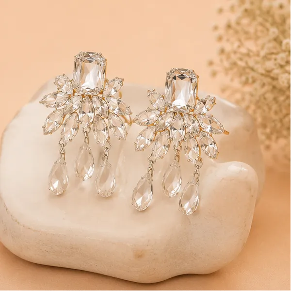 Crystal_Floral_Drop_Earrings_Silver_Transparent_Silver_Transparent