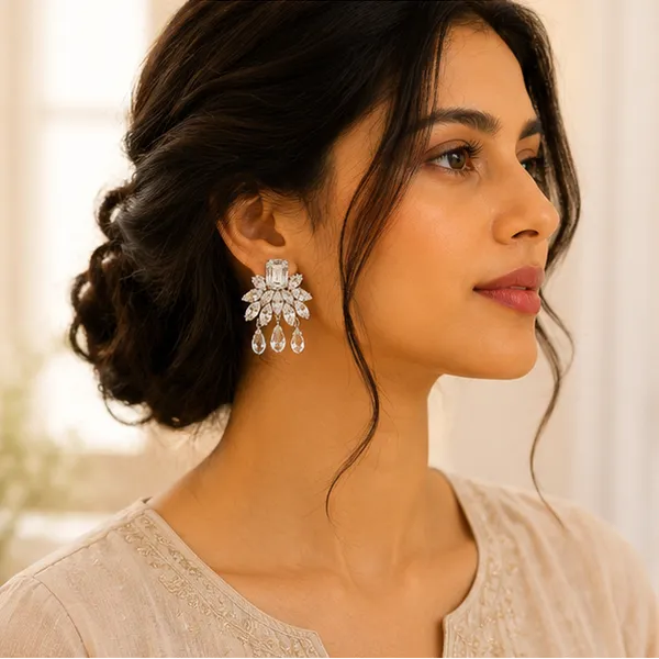 Crystal_Floral_Drop_Earrings_Silver_Transparent_Silver_Transparent