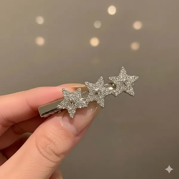Crystal_Pav_Five_Pointed_Star_Silver_Hairclip