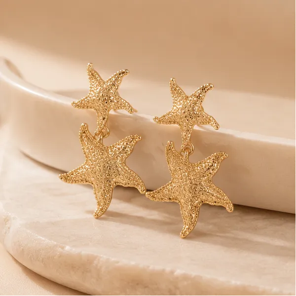Gold_Starfish_Shell_Drop_Earrings_Beach_Statement_Jewellery_For_Women
