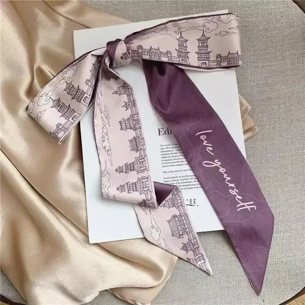 Majestic_Pagoda_Silk_Feel_Skinny_Scarf_Hair_Ribbon