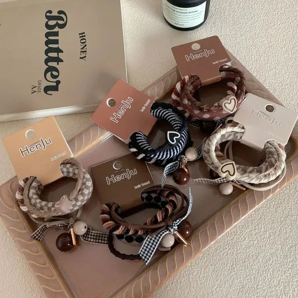 Mocha_Heart_Bow_Hair_Band_Set_For_Women