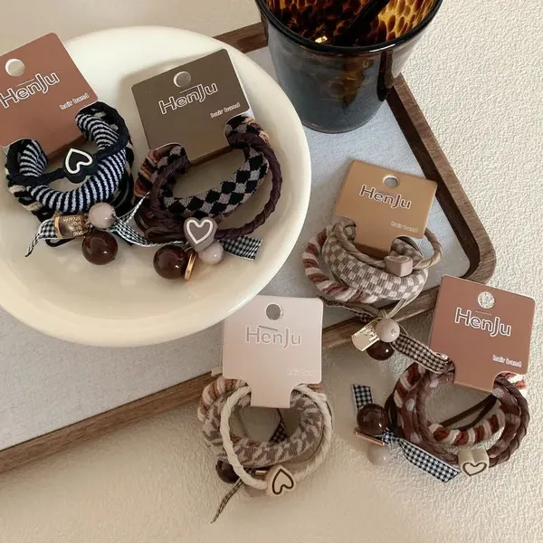 Mocha_Heart_Bow_Hair_Band_Set_For_Women